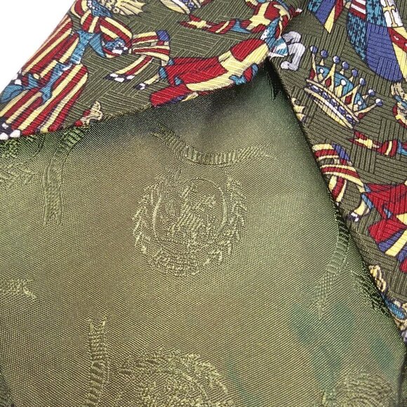 Tommy Hilfiger Tie - Men's - 100% Silk - Knights & Crowns - 59"L - Picture 8 of 10